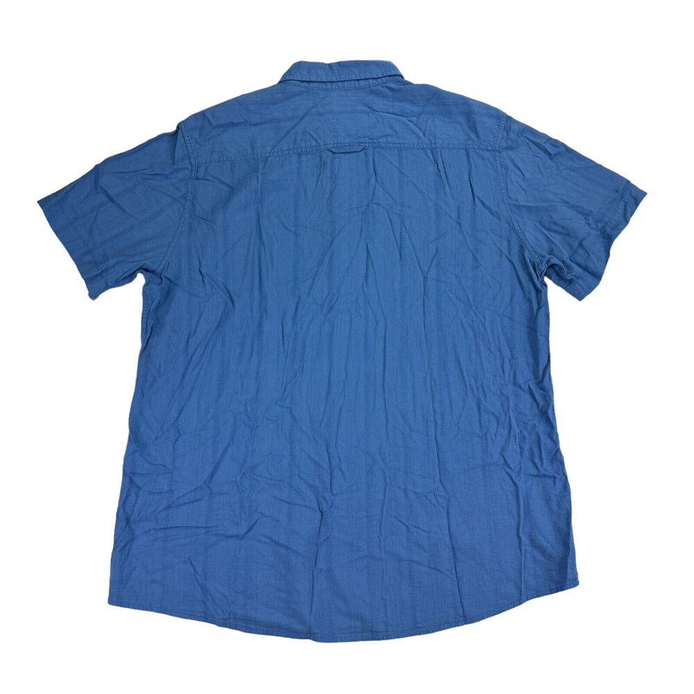 Sun + Stone Mens Weston Rayon Blend Short Sleeve Button Down Shirt Blue XL - Picture 3 of 4